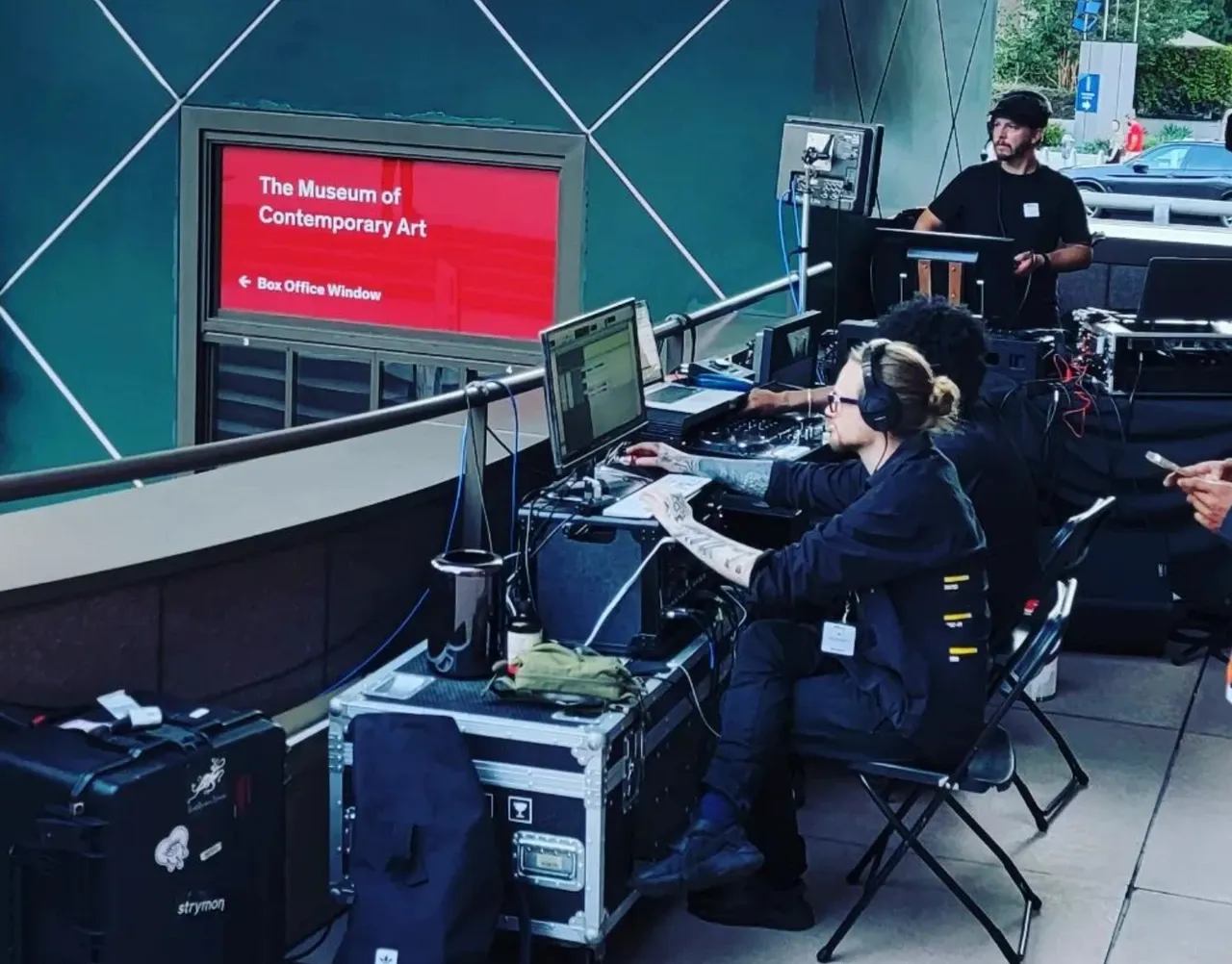 John Wilson of PFL Pro Sound mixing Chance the Rapper at MOCA Grand